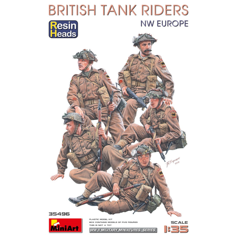 Cavaliers de chars britanniques (nord ouest de l'Europe) têtes en résine - MiniArt 35496