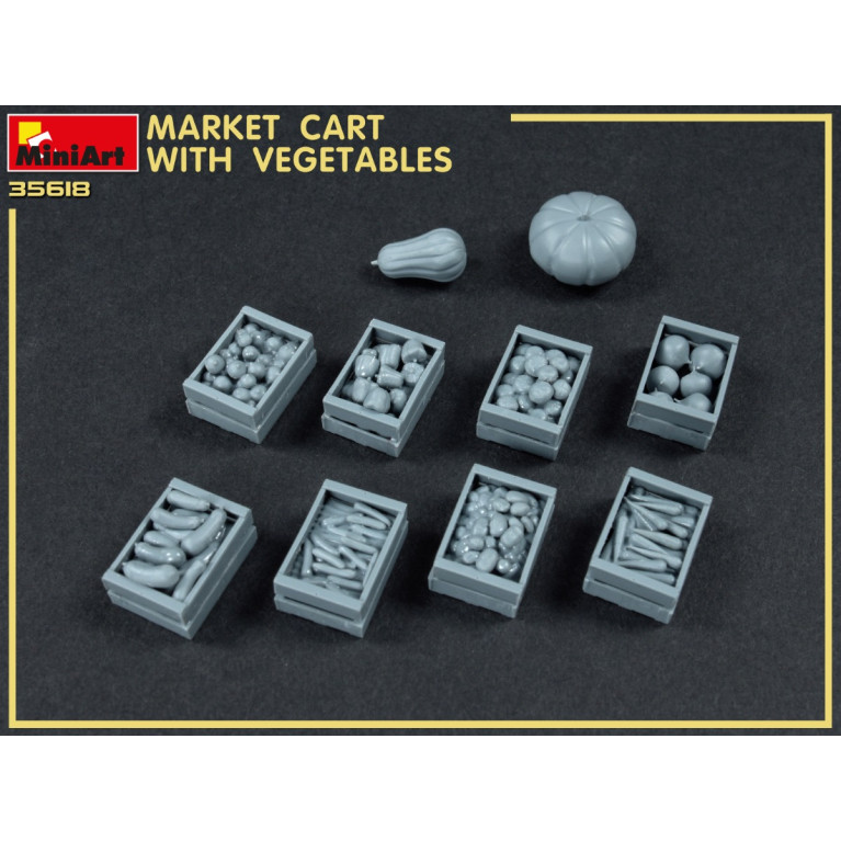 Chariot de marché avec légumes - MINIART 35623