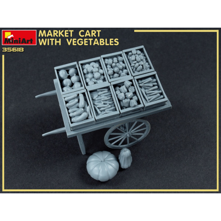 Chariot de marché avec légumes - MINIART 35623
