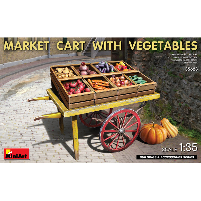 Chariot de marché avec légumes - MINIART 35623