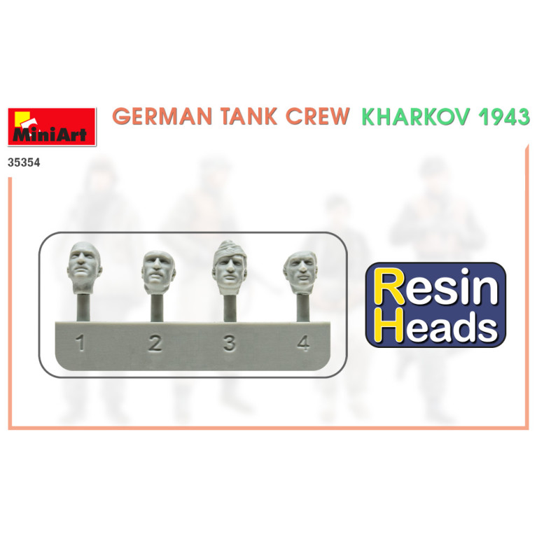 Équipage de char allemand. Kharkov 1943. têtes en résine - MINIART 35354