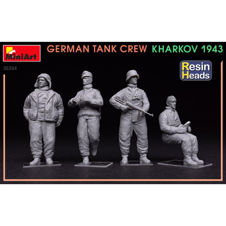 Équipage de char allemand. Kharkov 1943. têtes en résine - MINIART 35354