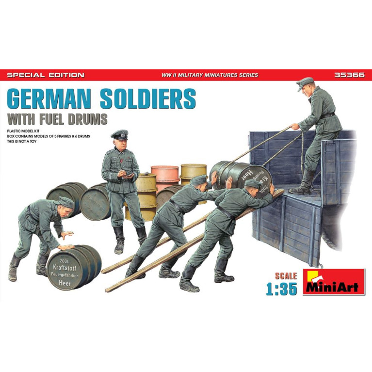 Soldats allemands avec des barils de carburant Édition spéciale - MINIART 35366