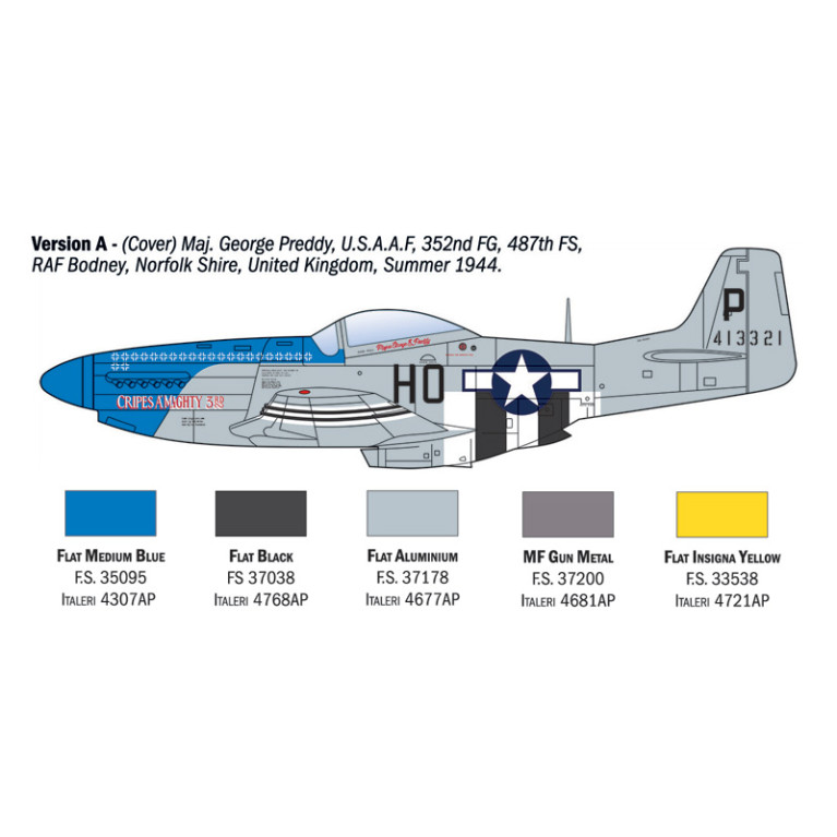 Avion P-51 D Mustang. 5 versions - ITALERI 1484