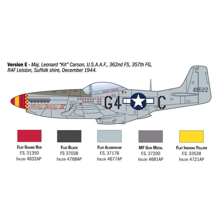 Avion P-51 D Mustang. 5 versions - ITALERI 1484