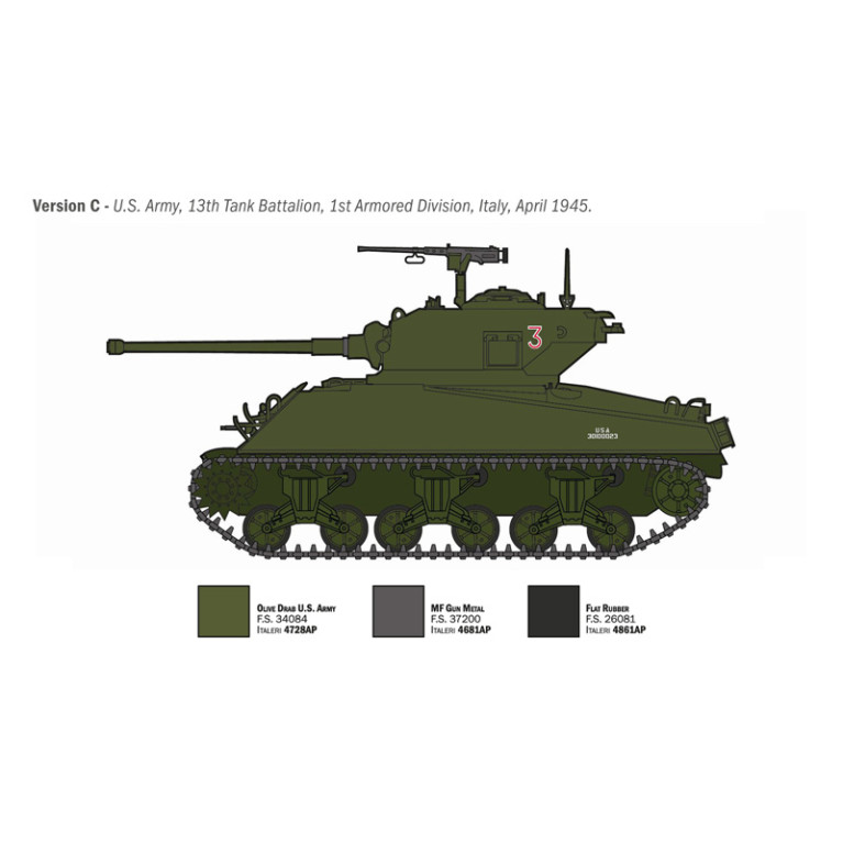 Char M4A3 76mm Wet Sherman 6 versions - ITALERI 96440