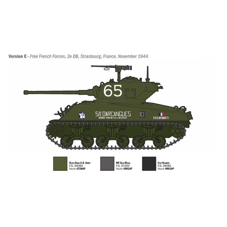 Char M4A3 76mm Wet Sherman 6 versions - ITALERI 96440