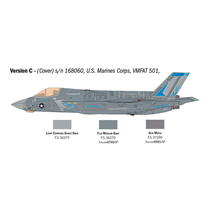 Avion F-35 B Lightning II 6 versions - ITALERI 92810