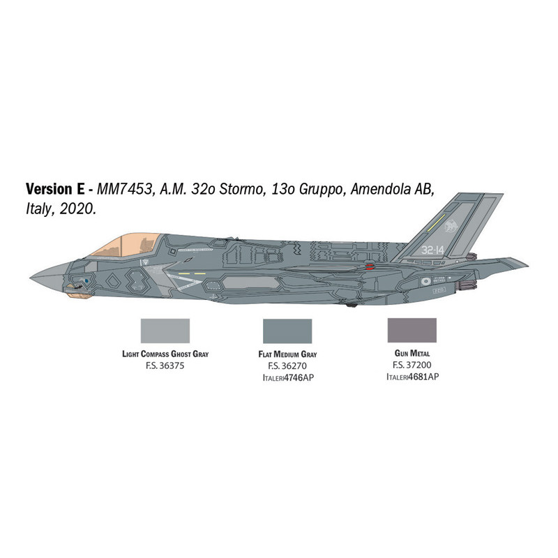 Avion F-35 B Lightning II 6 versions - ITALERI 92810