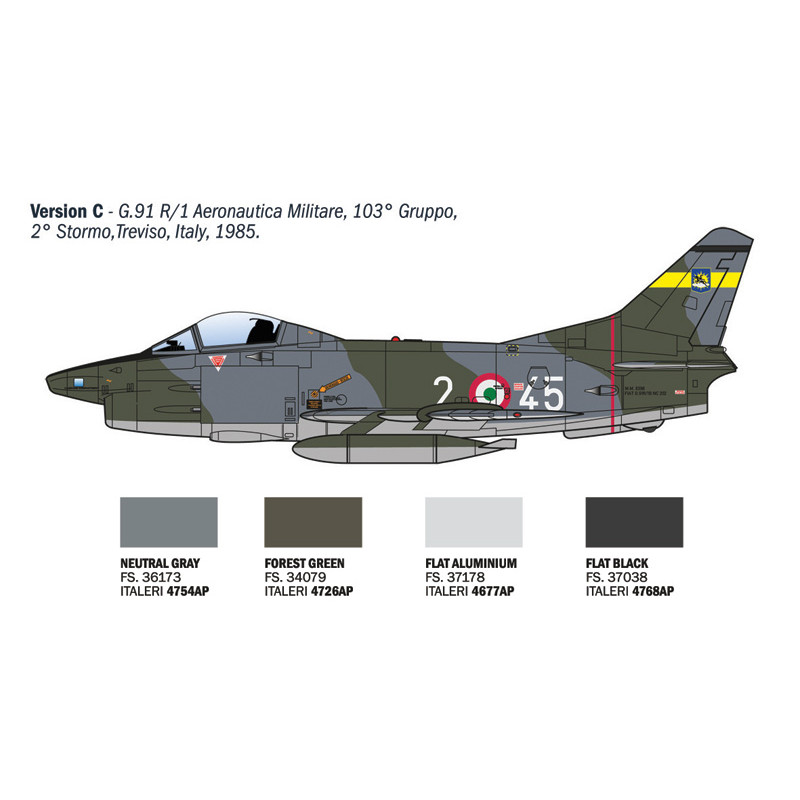 Avion FIAT G.91 R 6 versions - ITALERI 92645