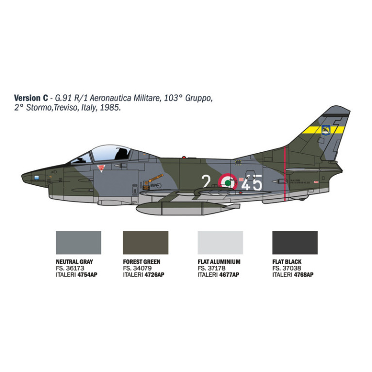 Avion FIAT G.91 R 6 versions - ITALERI 92645