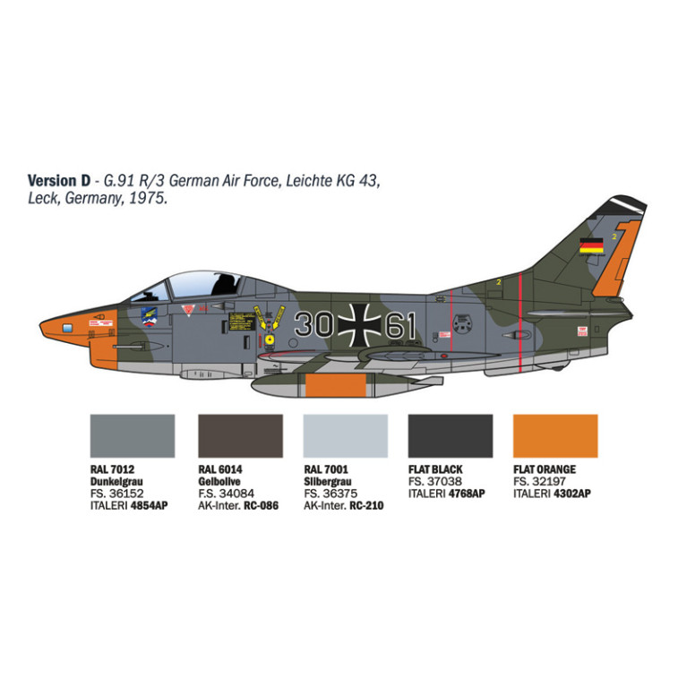 Avion FIAT G.91 R 6 versions - ITALERI 92645