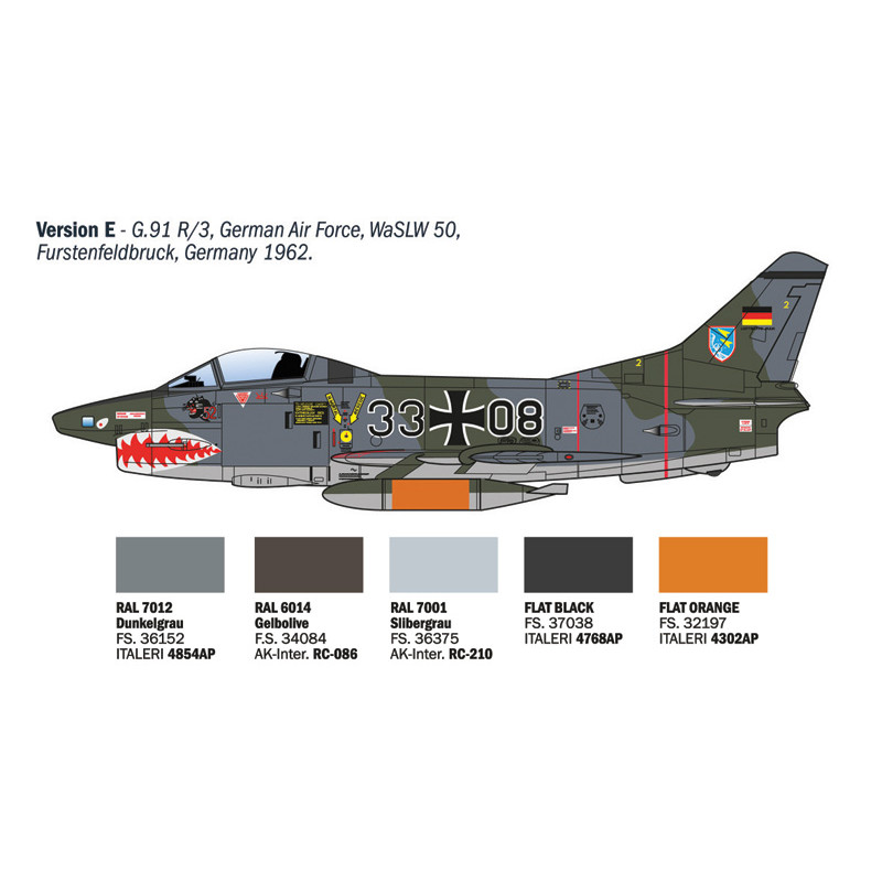 Avion FIAT G.91 R 6 versions - ITALERI 92645