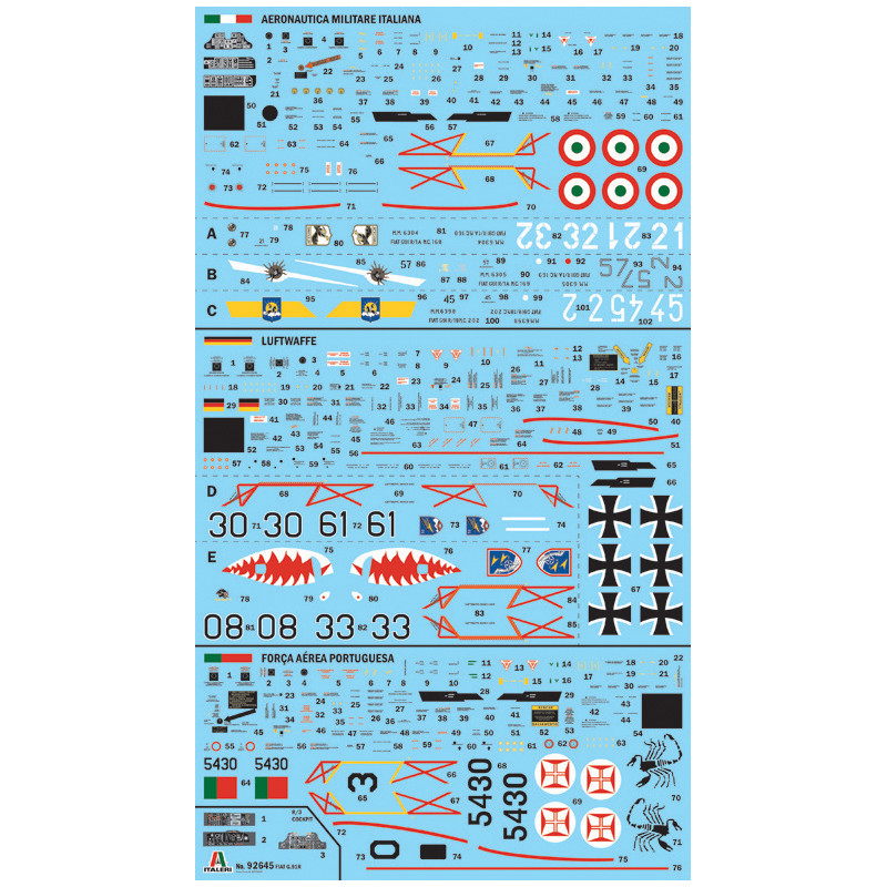 Avion FIAT G.91 R 6 versions - ITALERI 92645