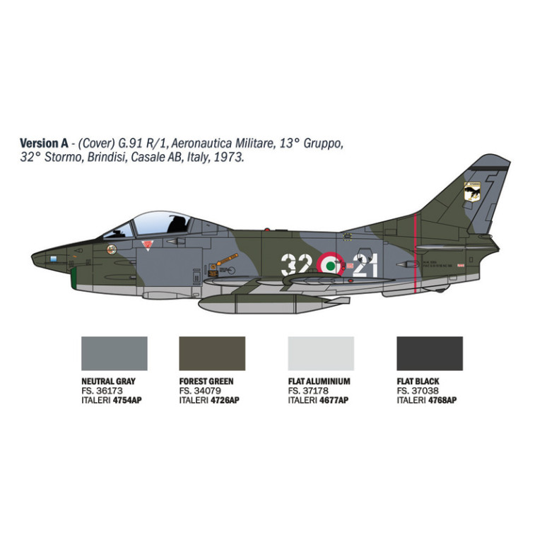 Avion FIAT G.91 R 6 versions - ITALERI 92645