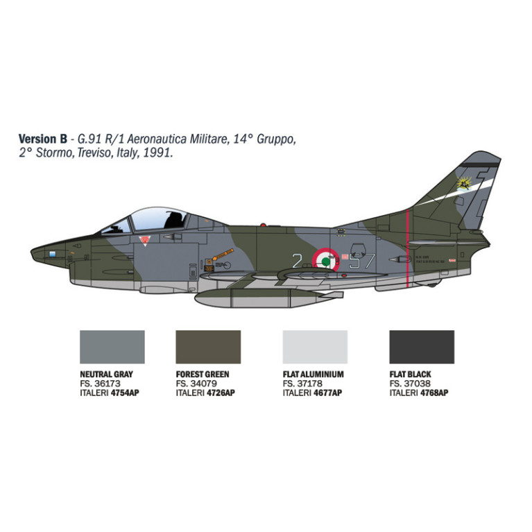 Avion FIAT G.91 R 6 versions - ITALERI 92645