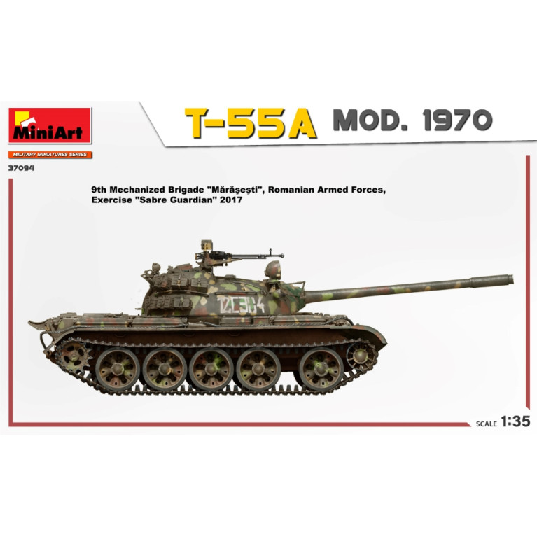Char T-55A modèle 1970 (kit intérieur) 5 versions - MiniArt 37094
