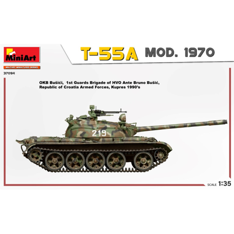 Char T-55A modèle 1970 (kit intérieur) 5 versions - MiniArt 37094