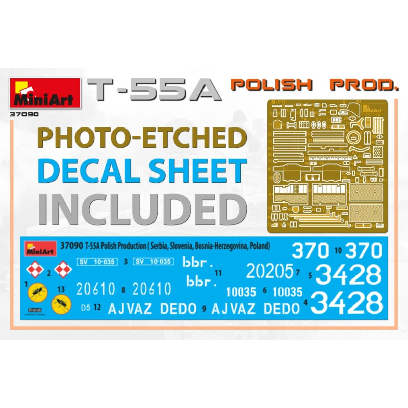 Char T-55A production polonaise 6 versions - MiniArt 37090