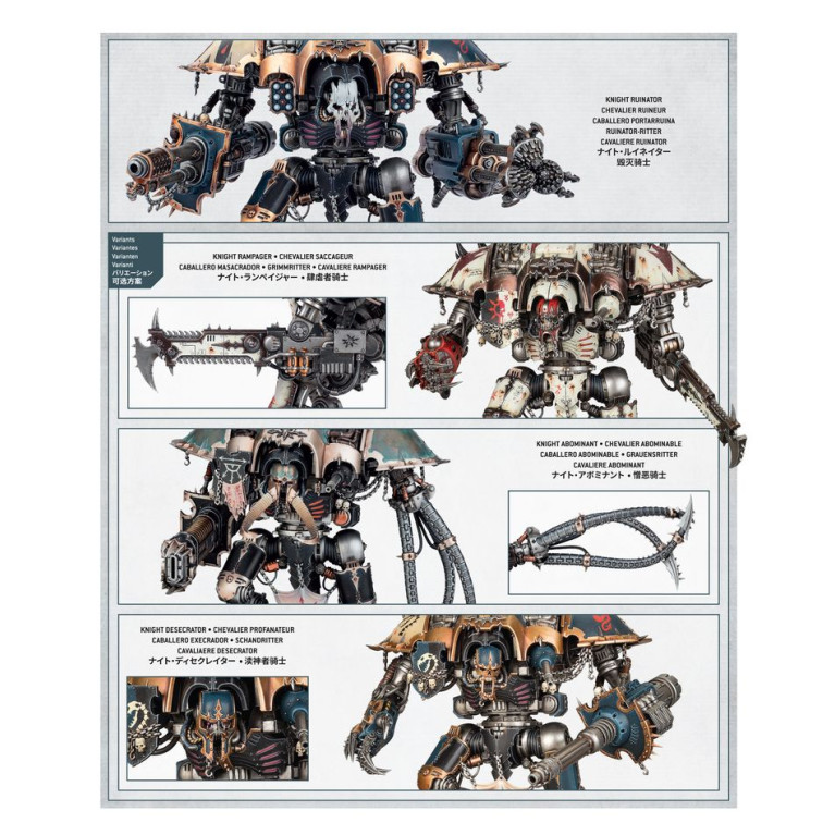 Warhammer 40.000 Chaos Knight, Knight Ruinator 4 versions - WARHAMMER 43-102