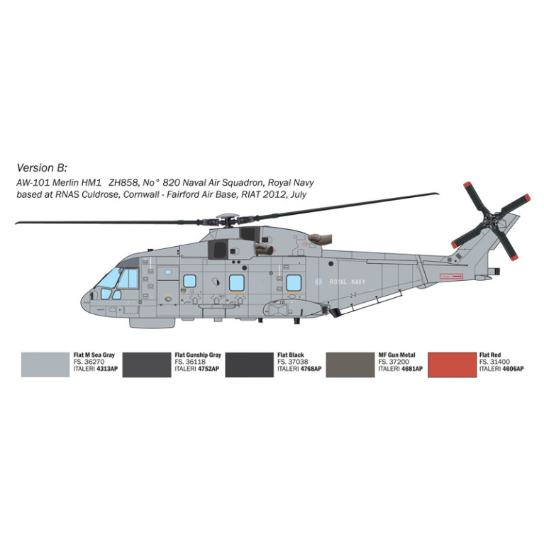 AW101 Merlin HM.1, 3 versions - ITALERI 1486 - 1/72