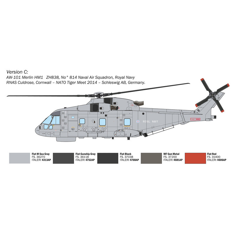 Maquette Italeri 1/72 AW-101 Merlin HM.1 - Kit à Monter - Réf. 1486 - Neuf En Boîte