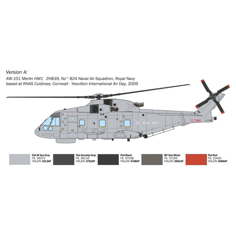 AW101 Merlin HM.1, 3 versions - ITALERI 1486 - 1/72