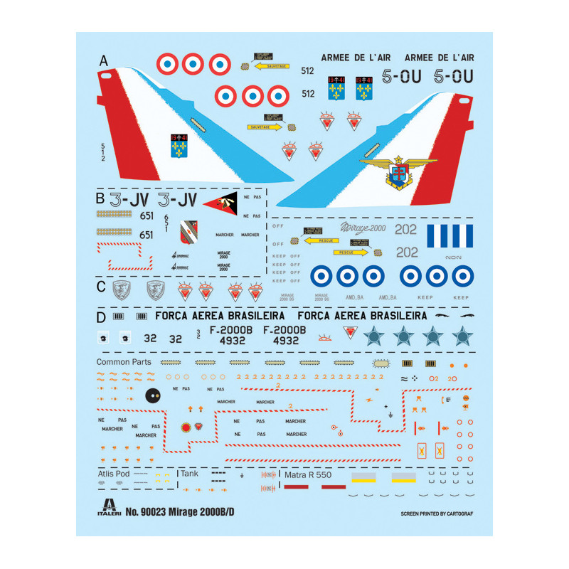 Mirage 2000 B/D 4 versions - ITALERI 90023 - 1/72