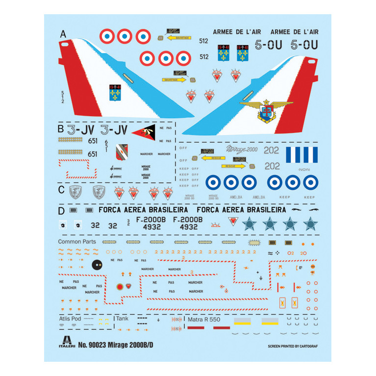 Mirage 2000 B/D 4 versions - ITALERI 90023 - 1/72