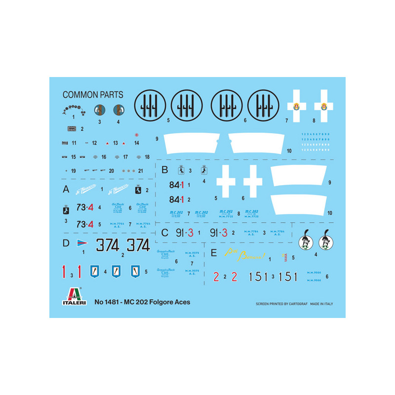 MC.202 Folgore Aces 5 versions - ITALERI 1481 - 1/72