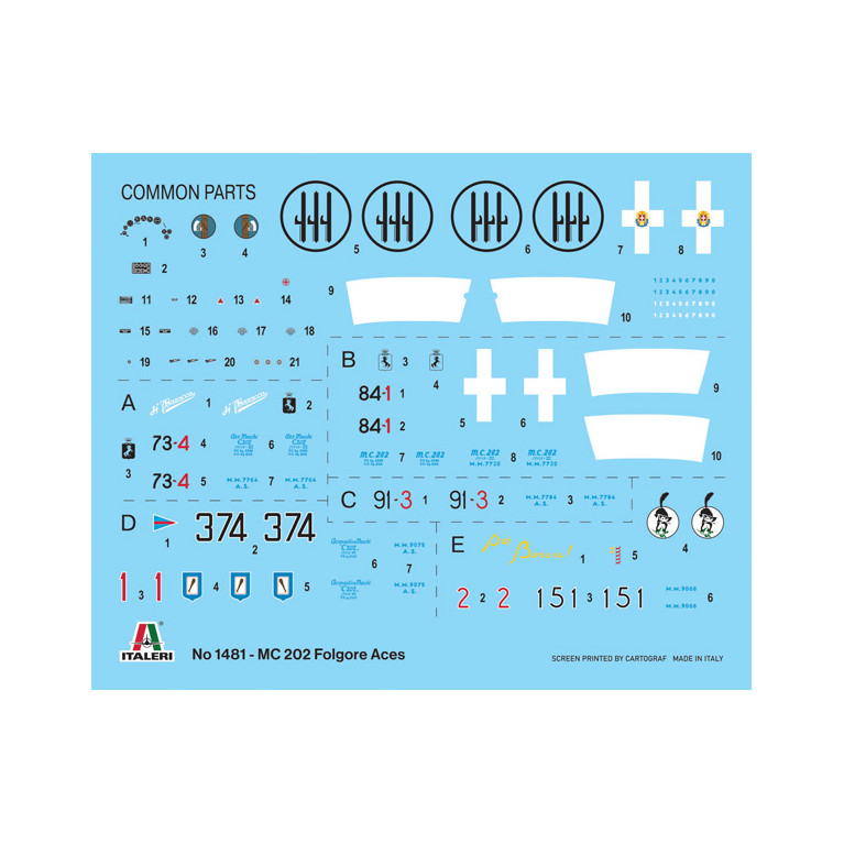 MC.202 Folgore Aces 5 versions - ITALERI 1481 - 1/72