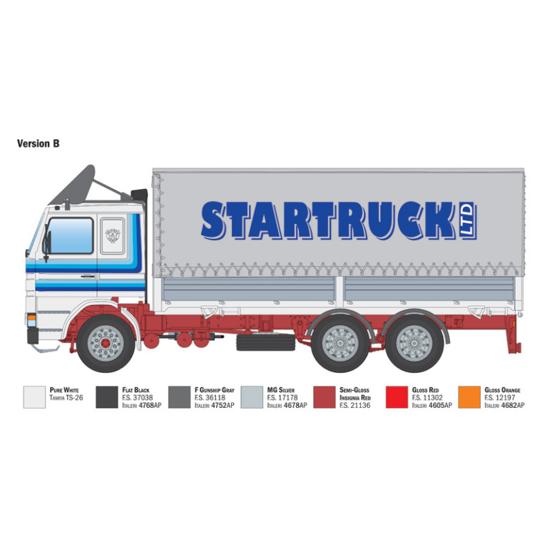 Scania 142H 6x2 toile, 2 versions - ITALERI 90762 - 1/24