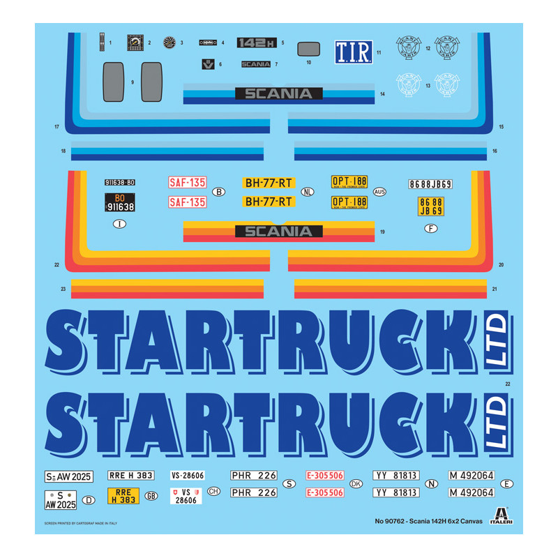 Scania 142H 6x2 toile, 2 versions - ITALERI 90762 - 1/24