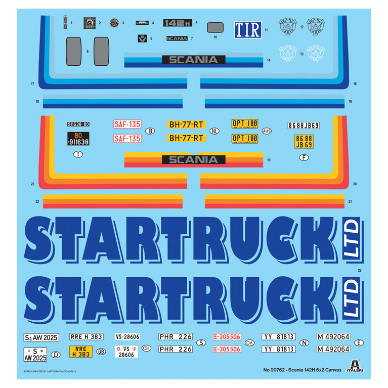 Scania 142H 6x2 toile, 2 versions - ITALERI 90762 - 1/24