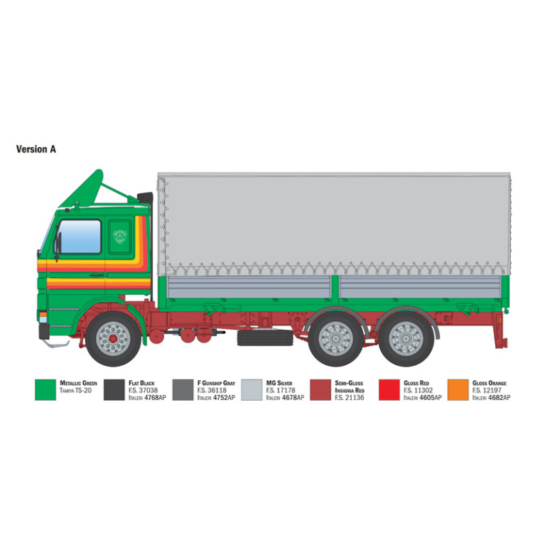 Scania 142H 6x2 toile, 2 versions - ITALERI 90762 - 1/24