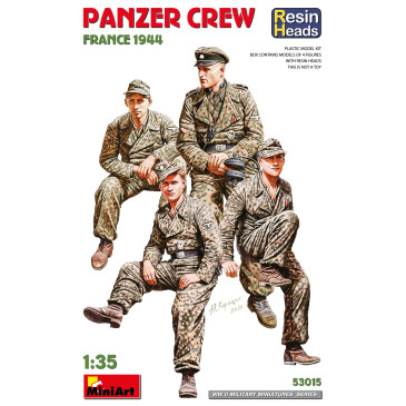 Équipage de panzer, France 1944, têtes en résine - MINIART 53015 - 1/35