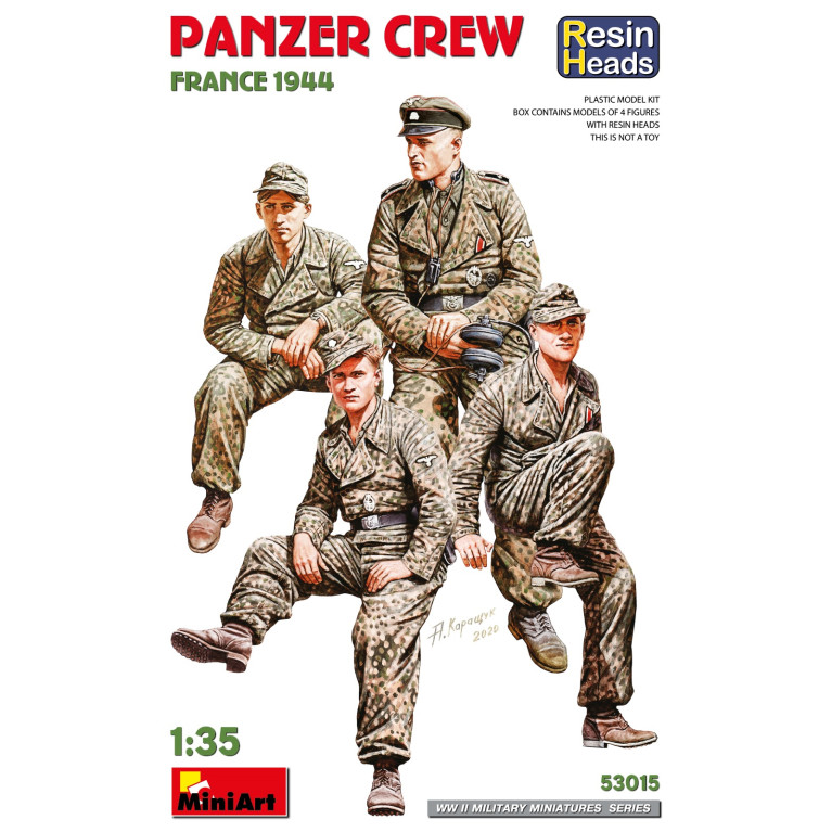 Équipage de panzer, France 1944, têtes en résine - MINIART 53015 - 1/35