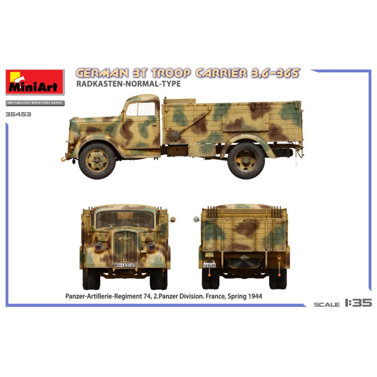 Transporteur de troupes allemand 3T 3,6-36S, Radkasten-type-normal 5 versions - MiniArt 35453 - 1/35