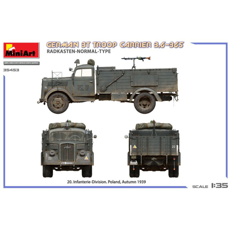 Transporteur de troupes allemand 3T 3,6-36S, Radkasten-type-normal 5 versions - MiniArt 35453 - 1/35