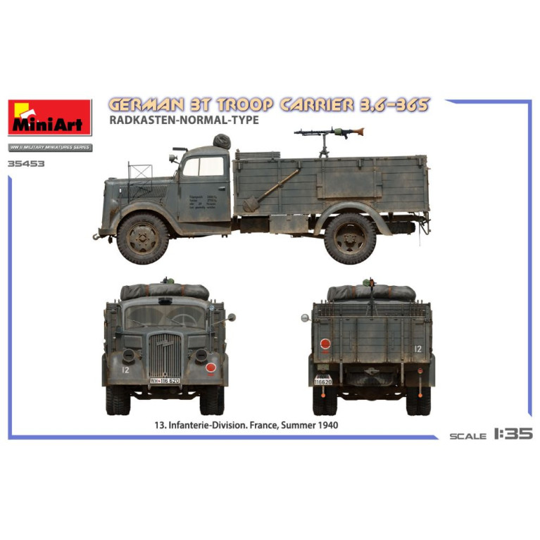 Transporteur de troupes allemand 3T 3,6-36S, Radkasten-type-normal 5 versions - MiniArt 35453 - 1/35