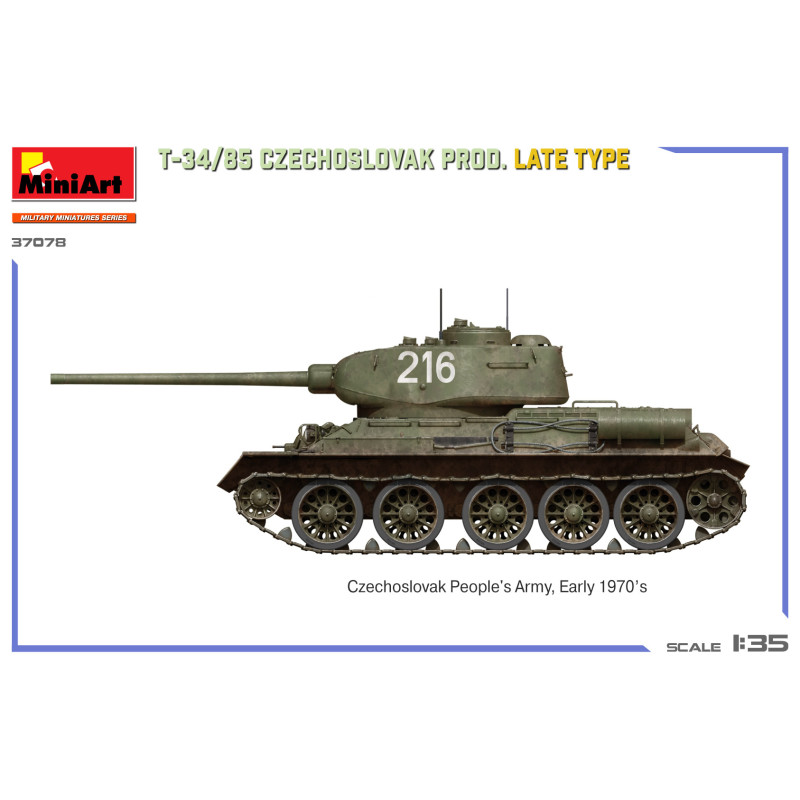 T-34-85, production tchécoslovaque, late prod 6 versions - MiniArt 37078 - 1/35
