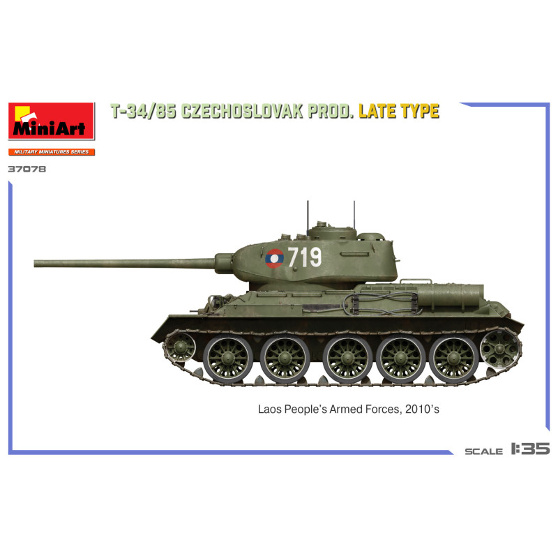 T-34-85, production tchécoslovaque, late prod 6 versions - MiniArt 37078 - 1/35