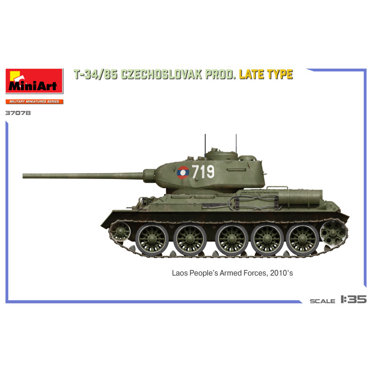T-34-85, production tchécoslovaque, late prod 6 versions - MiniArt 37078 - 1/35