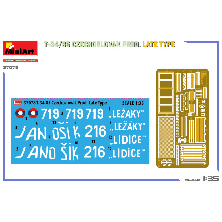 T-34-85, production tchécoslovaque, late prod 6 versions - MiniArt 37078 - 1/35