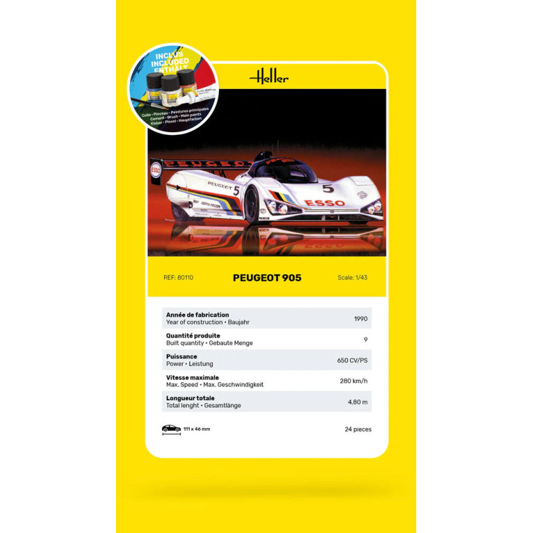 Kit de démarrage Peugeot 905 - HELLER 56110 - 1/43