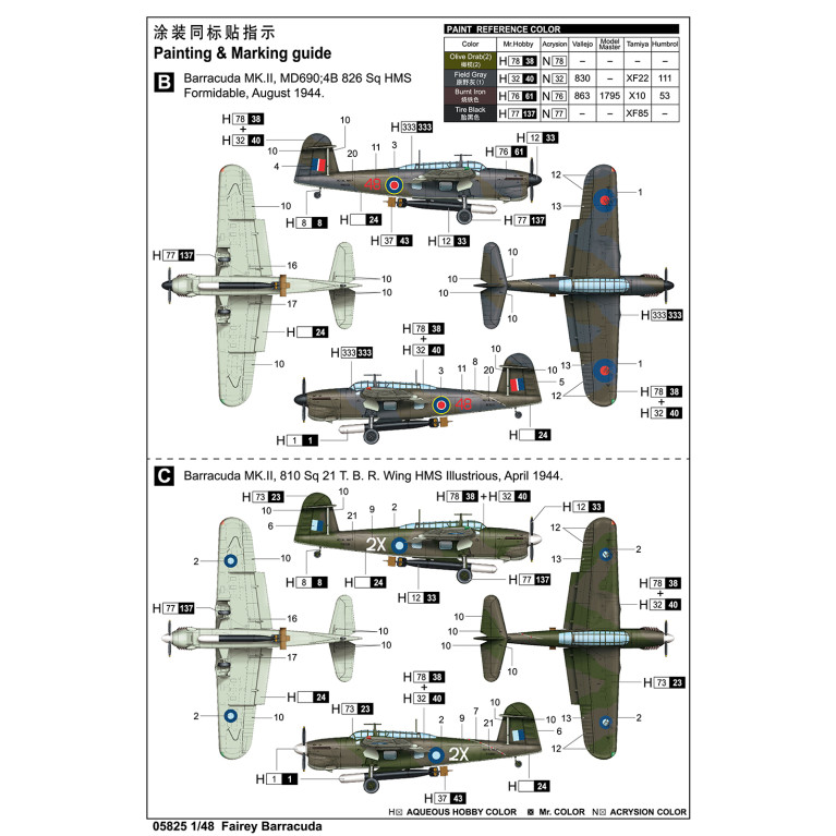Fairey Barracuda 3 versions - TRUMPETER 05825 - 1/48