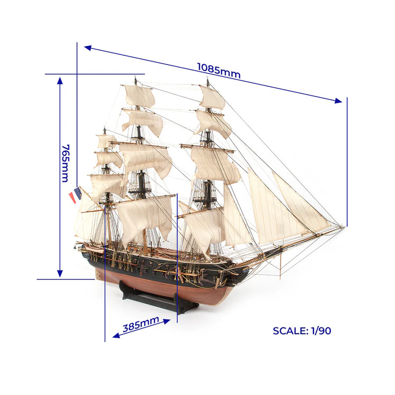 Frégate La Belle Poule, Bateau en Bois - OCCRE 15007 - 1/90