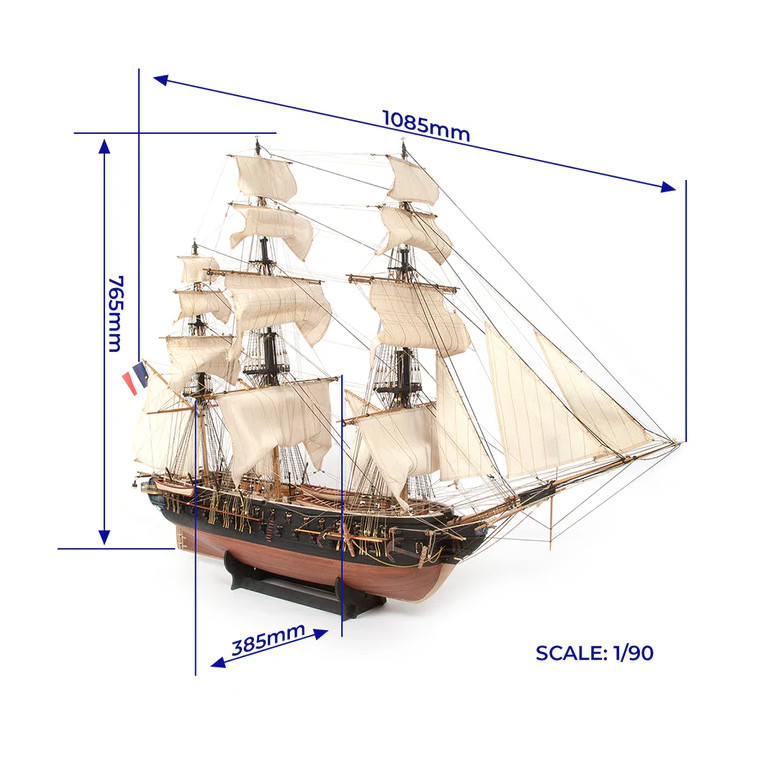 Frégate La Belle Poule, Bateau en Bois - OCCRE 15007 - 1/90