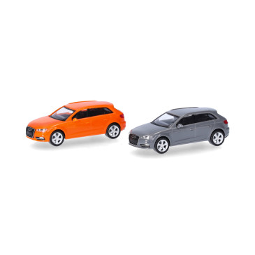 Audi A3 Sportback, 2012, MiniKit orange braise et gris nardo - HERPA 014090 - HO 1/87