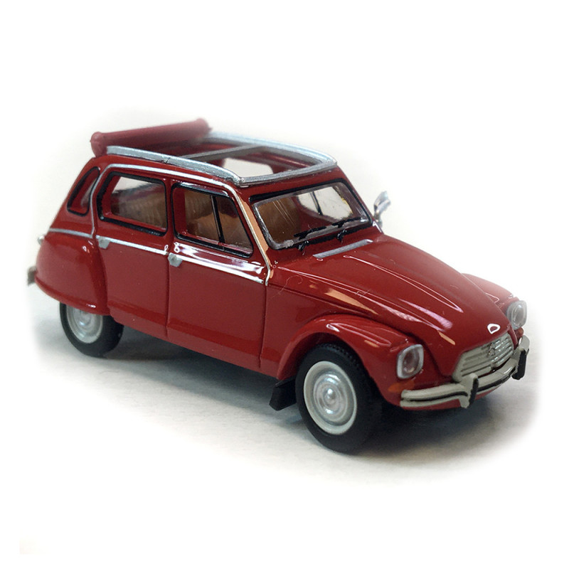Citroën Dyane 6 capote ouverte, rouge geranium, 1973 - SAI 7625 - HO 1/87